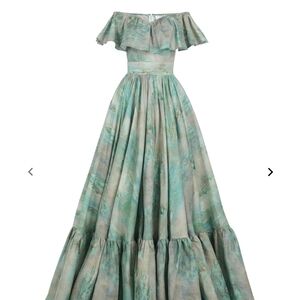 Selkie Strapless Dress in Aqua and Sage